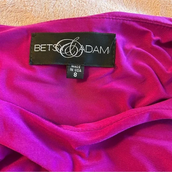 Betsy & Adam purple evening dress with cutouts and rhinestones ruched size 8 - Picture 6 of 12